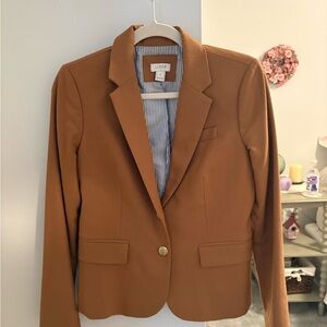 J. Crew Women's Tan Blazer with Gold Button